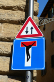 Road sign with Christ on the cross (Geralt)
